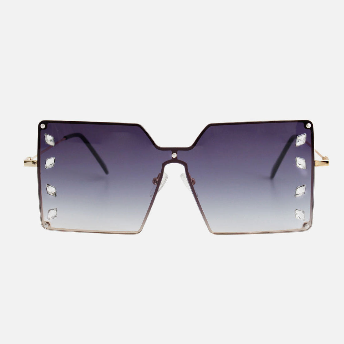 Square Black Stone Sunglasses Stylish Fashion Accessory
