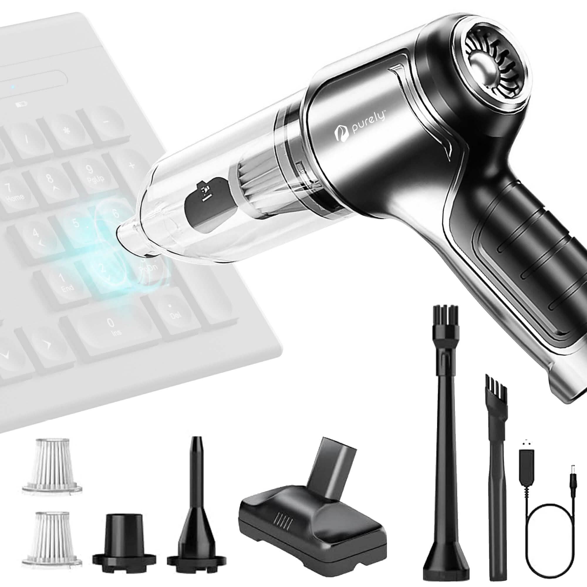 Purely C105 Keyboard Cleaner, Compressed air Duster &amp; Vacuum Cleaner