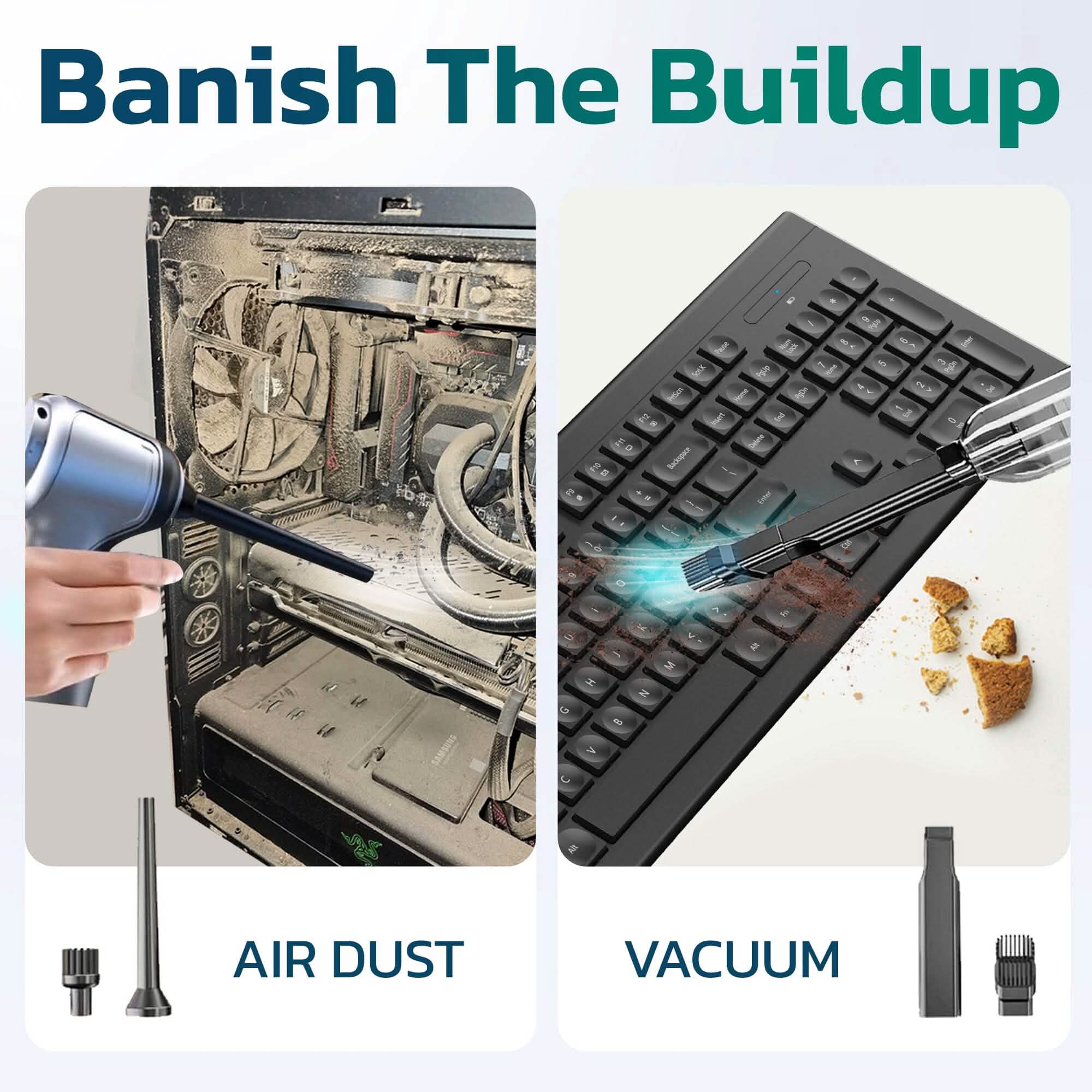 Purely C105 Keyboard Cleaner, Compressed air Duster &amp; Vacuum Cleaner
