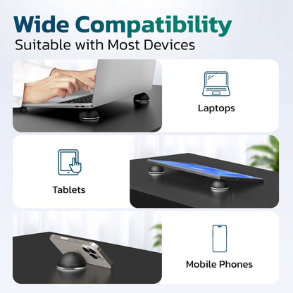 Purely Laptop Cooling Pad Legs Portable Magnetic Ball Opens Into 4 Non-Slip Laptop Stand Legs