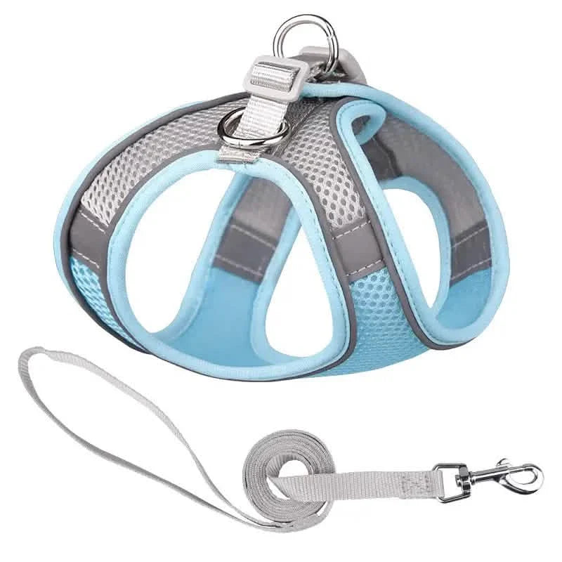 Reflective Dogs Harness with Leash Adjustable Harness Vest Breathable Collars