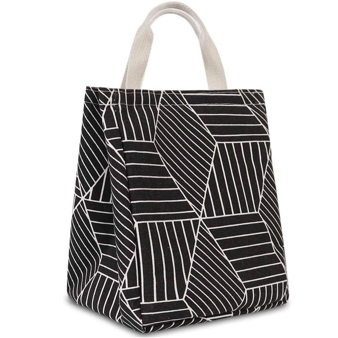 Reusable Lunch Bag Insulated Lunch Box Canvas Fabric with Aluminum Foil