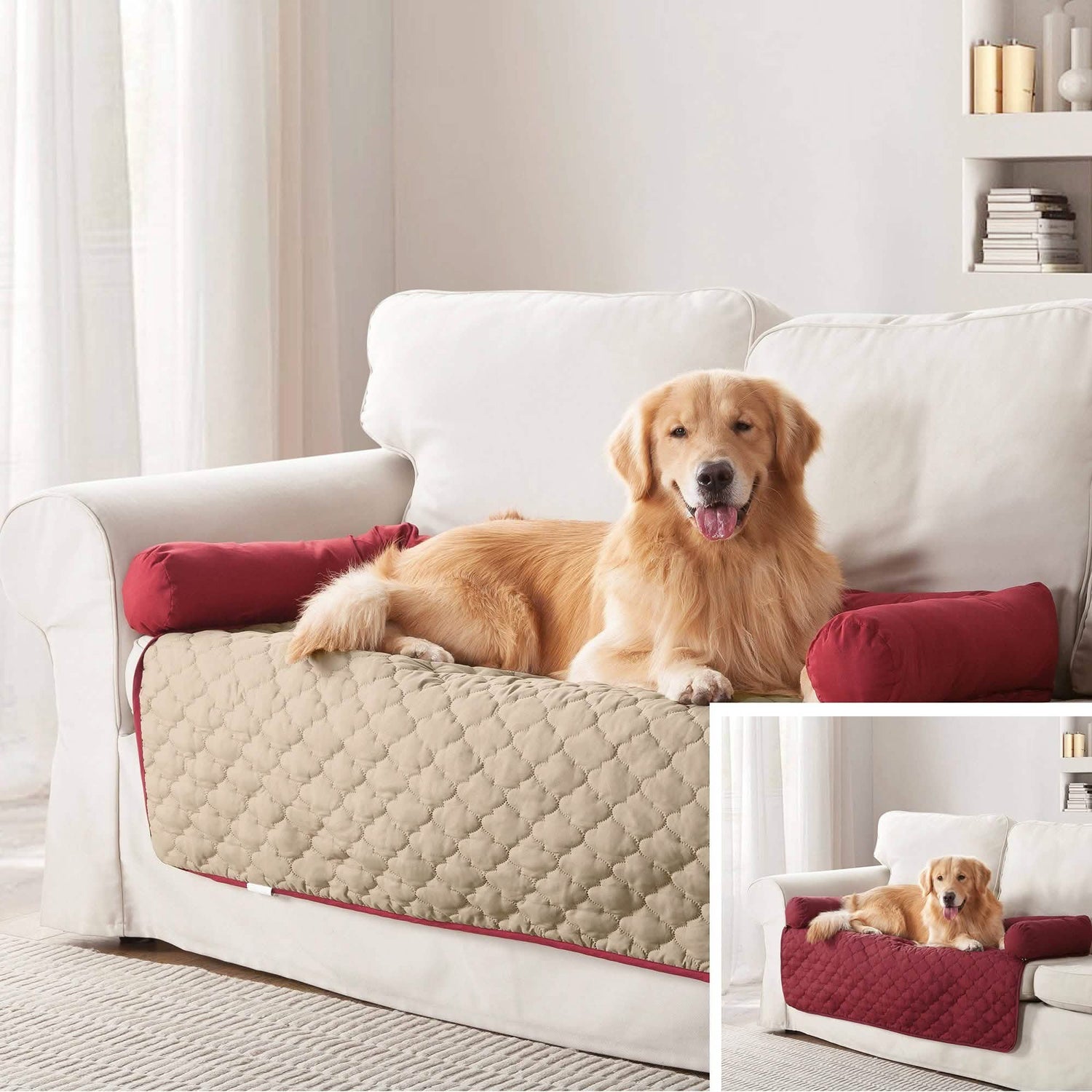 Reversible Pet Bed &amp; Furniture Protector with Cushion Anchors - Assorted Styles