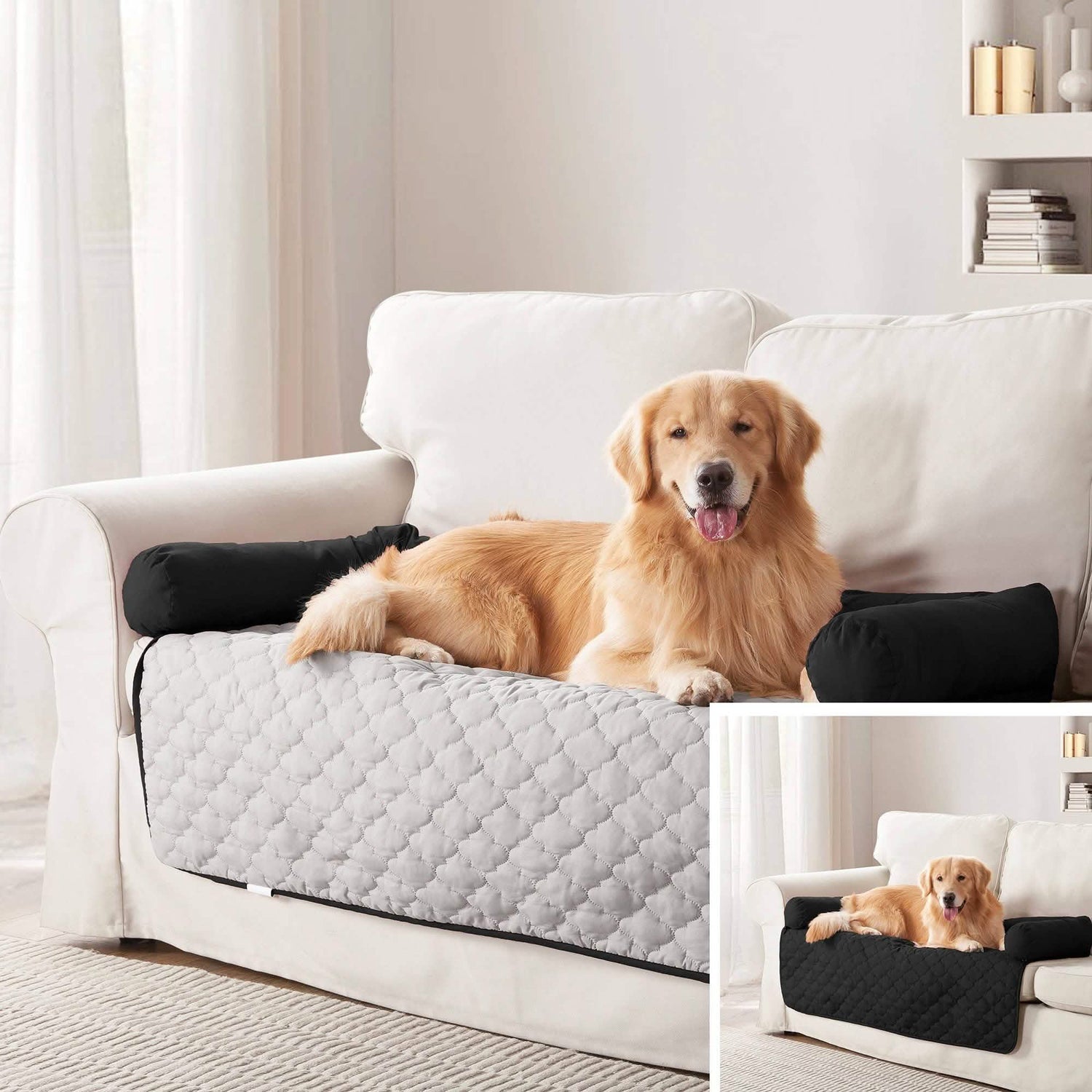 Reversible Pet Bed &amp; Furniture Protector with Cushion Anchors - Assorted Styles