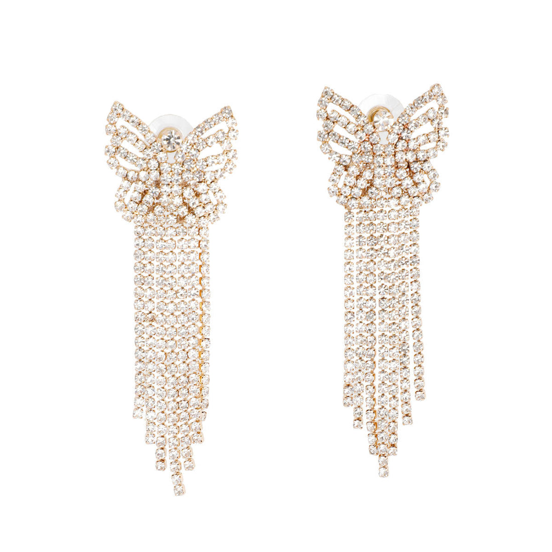 Butterfly Fringe Earrings Gold Elegant Statement Jewelry