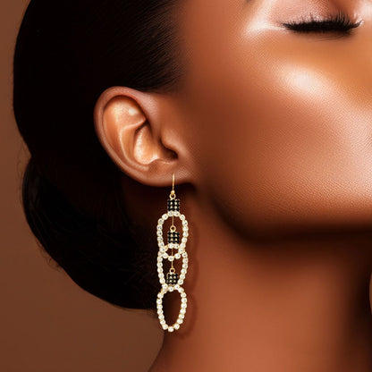 Statement Clear Triple Christmas Light Earrings Trendy Fashion Jewelry
