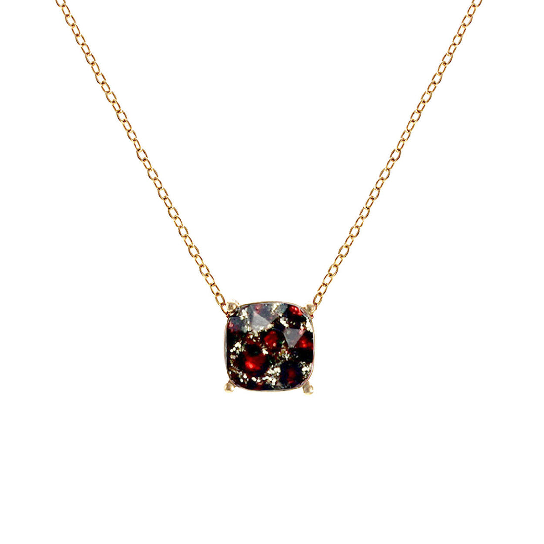 Statement Leopard Print Glitter Necklace in Gold Tone, Trendy Fashion Jewelry
