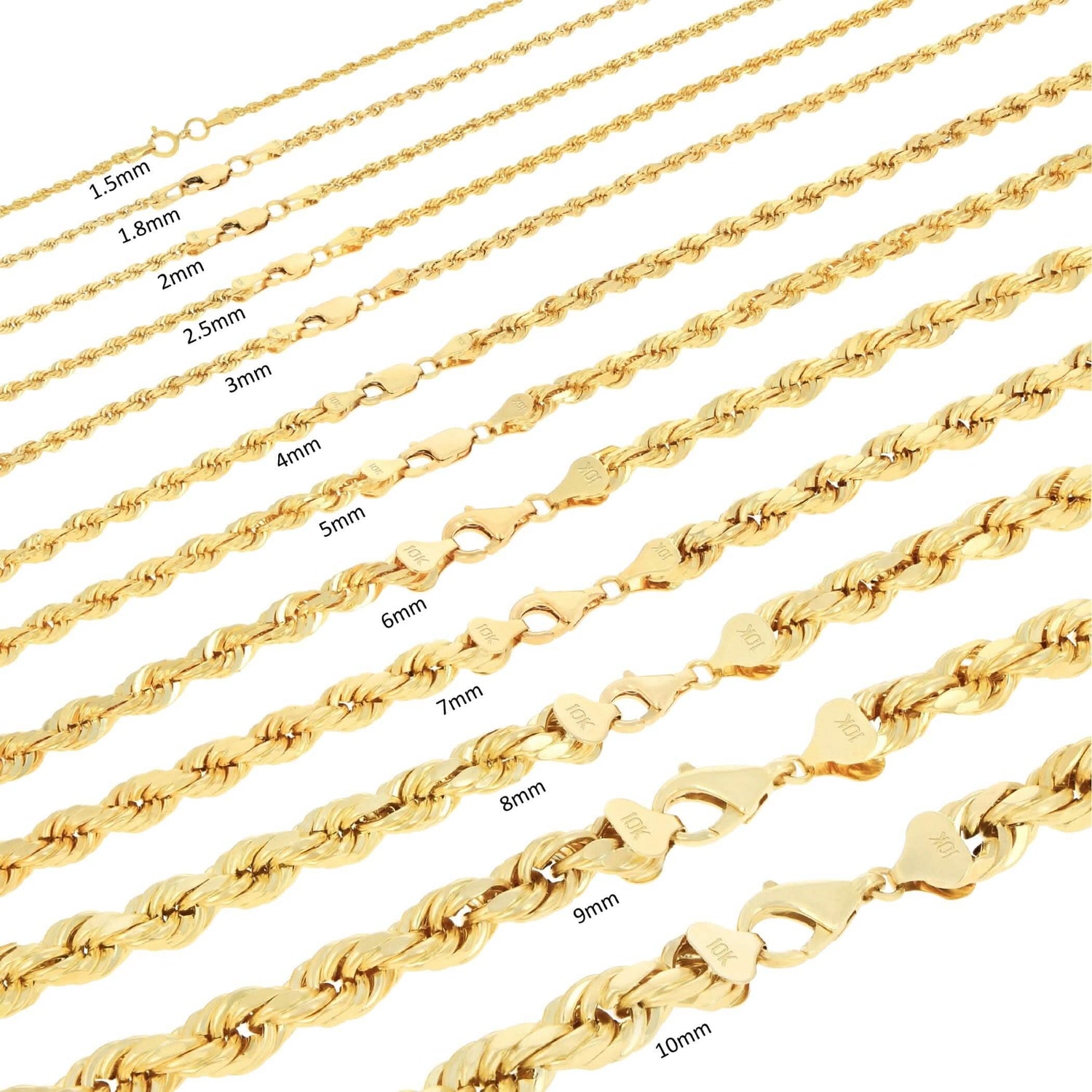 Rope Chain in Yellow Gold - 5mm