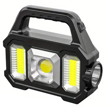 Solar Portable Flashlight &amp; Handheld Searchlight with Side Lights