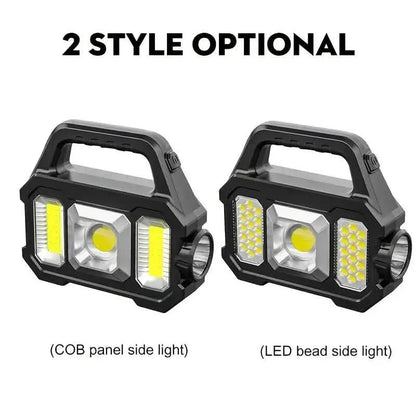 Solar Portable Flashlight &amp; Handheld Searchlight with Side Lights