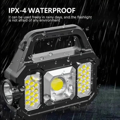 Solar Portable Flashlight &amp; Handheld Searchlight with Side Lights
