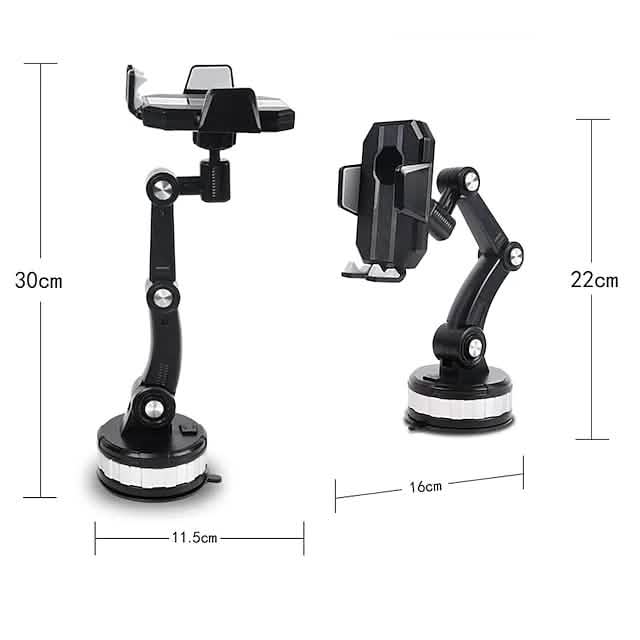 Solid &amp; Durable Car Phone Holder Mount for Dashboard Windshield Long Arm Strong Suction Cell Phone Car Mount