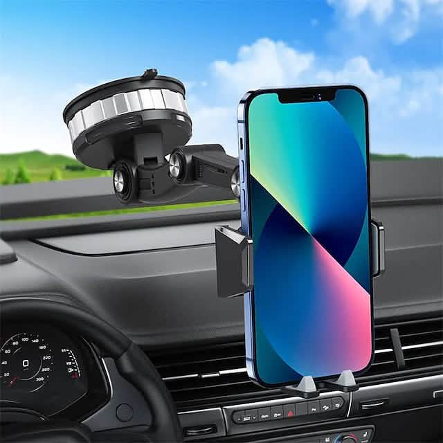 Solid &amp; Durable Car Phone Holder Mount for Dashboard Windshield Long Arm Strong Suction Cell Phone Car Mount