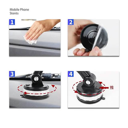Solid &amp; Durable Car Phone Holder Mount for Dashboard Windshield Long Arm Strong Suction Cell Phone Car Mount