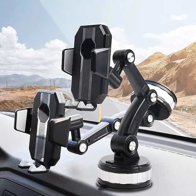 Solid &amp; Durable Car Phone Holder Mount for Dashboard Windshield Long Arm Strong Suction Cell Phone Car Mount