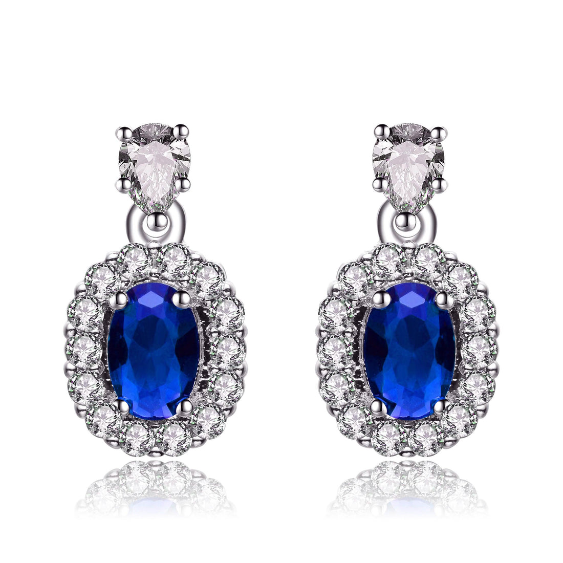 Sterling Silver Simulated Sapphire Earrings