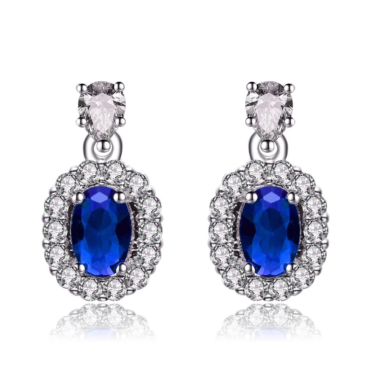 Sterling Silver Simulated Sapphire Earrings