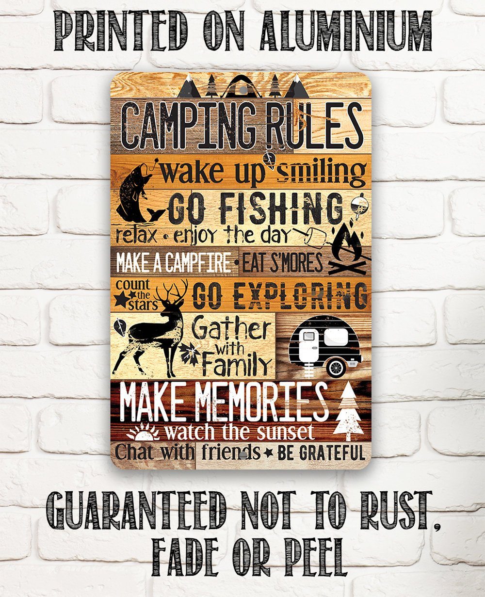 Camping Rules - Metal Sign