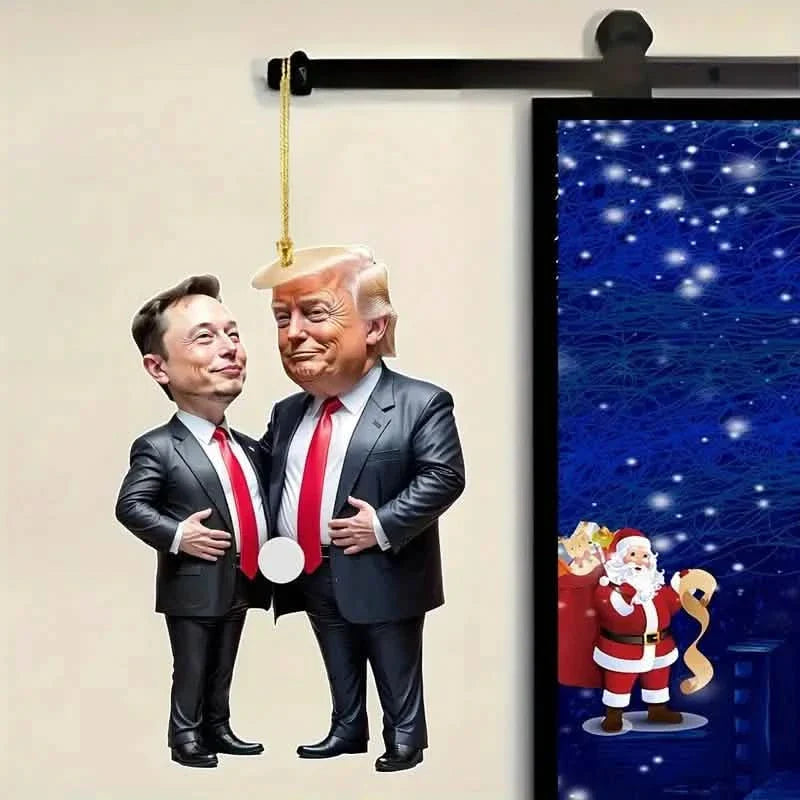 Trump &amp; Musk Acrylic Hanging Ornament