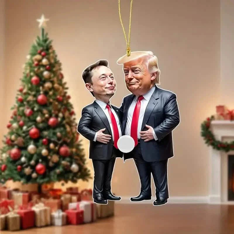 Trump &amp; Musk Acrylic Hanging Ornament