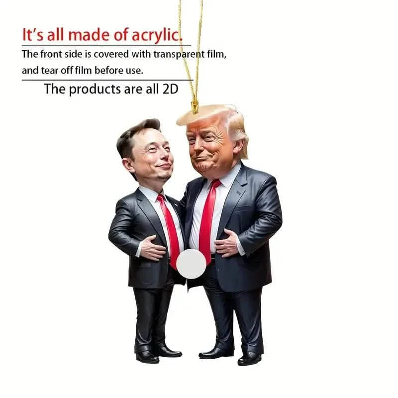 Trump &amp; Musk Acrylic Hanging Ornament