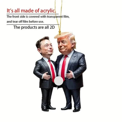 Trump &amp; Musk Acrylic Hanging Ornament