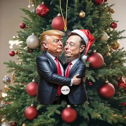 Trump &amp; Musk Photo Acrylic Ornament Versatile Hanging Decor