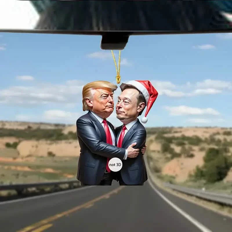Trump &amp; Musk Photo Acrylic Ornament Versatile Hanging Decor