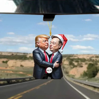 Trump &amp; Musk Photo Acrylic Ornament Versatile Hanging Decor
