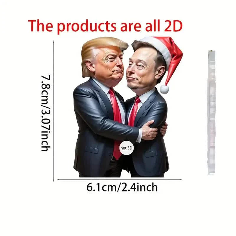Trump &amp; Musk Photo Acrylic Ornament Versatile Hanging Decor