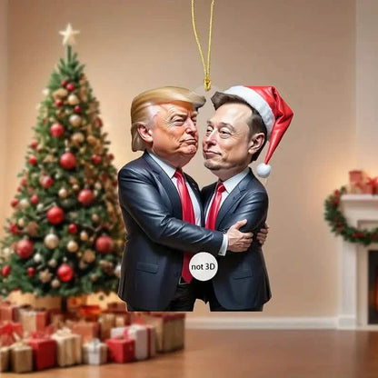 Trump &amp; Musk Photo Acrylic Ornament Versatile Hanging Decor