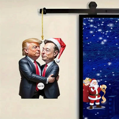 Trump &amp; Musk Photo Acrylic Ornament Versatile Hanging Decor