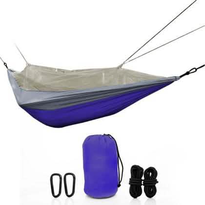 Two-Person Parachute Hammock with Built-in Mosquito Net &amp; Carry Pouch