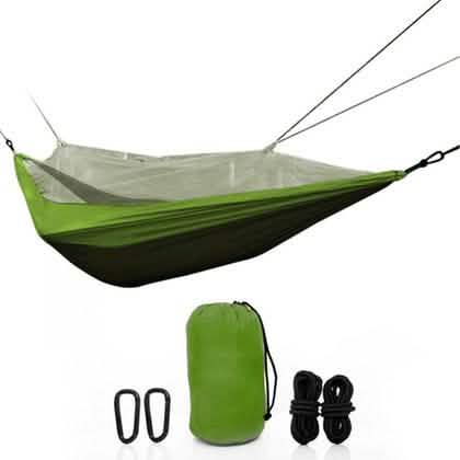 Two-Person Parachute Hammock with Built-in Mosquito Net &amp; Carry Pouch