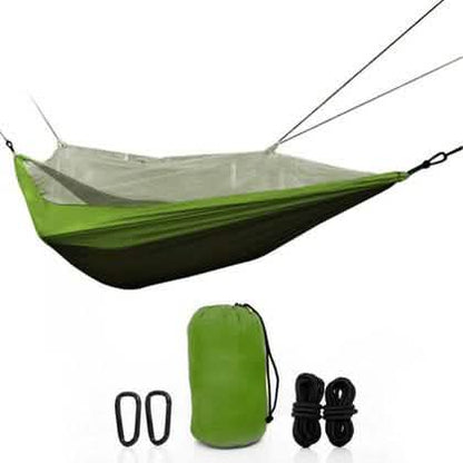 Two-Person Parachute Hammock with Built-in Mosquito Net &amp; Carry Pouch
