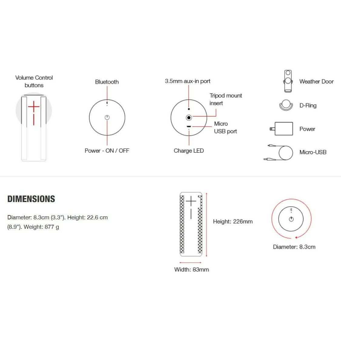 Ultimate Ears MEGABOOM Portable Waterproof &amp; Shockproof Bluetooth Speaker (Refurbished)