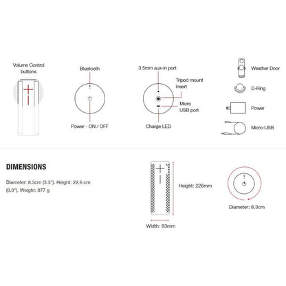 Ultimate Ears MEGABOOM Portable Waterproof &amp; Shockproof Bluetooth Speaker (Refurbished)