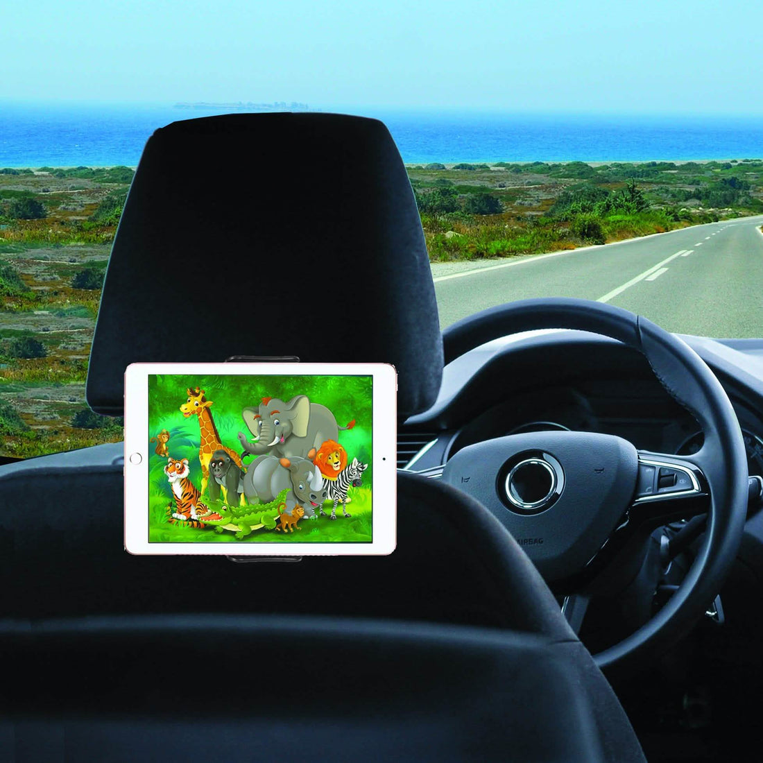 Universal Adjustable Headrest Mount for Tablets &amp; Smartphones