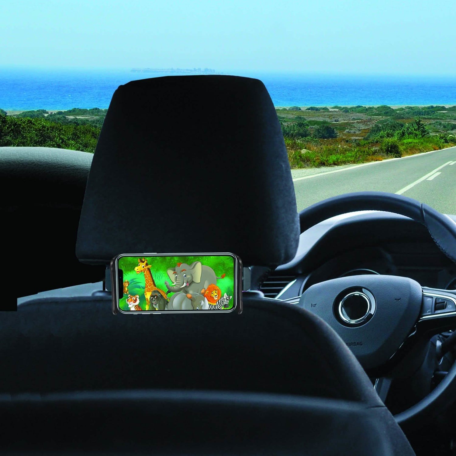 Universal Adjustable Headrest Mount for Tablets &amp; Smartphones