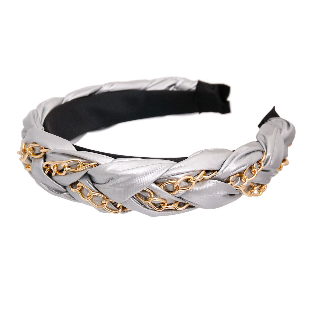 Braided Silver Chain Headband Stylish Fashion Accessory