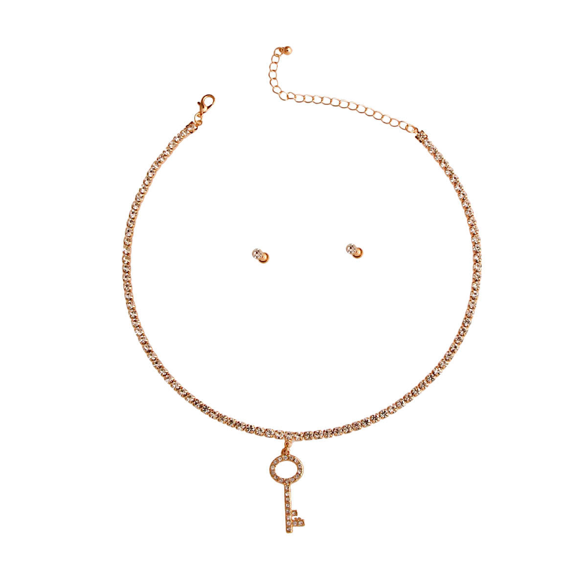 Key Necklace Gold Stone Stylish Fashion Jewelry Accessory